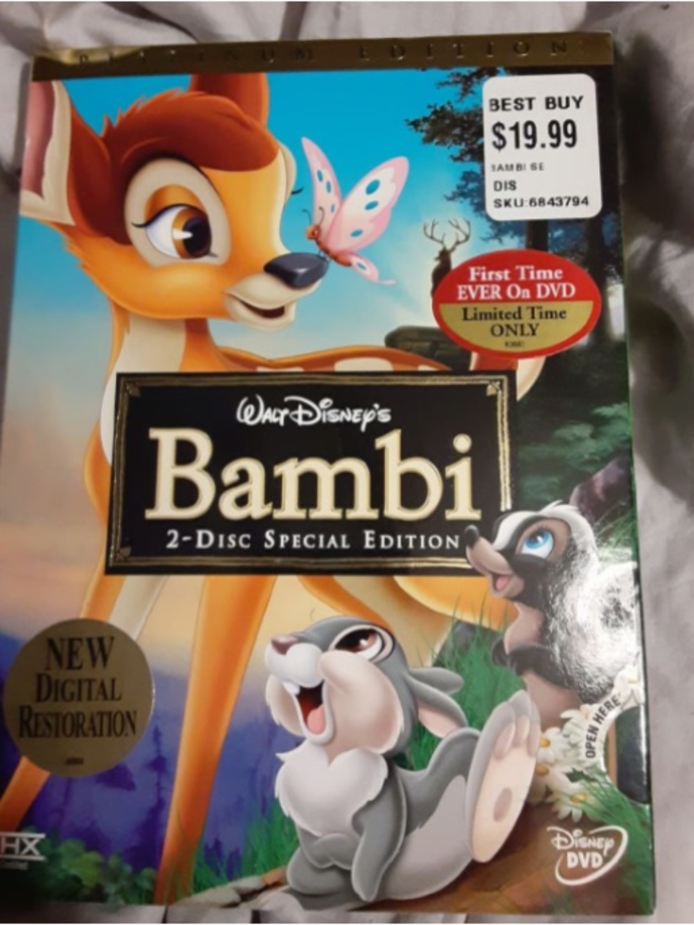 Disney Bambi DVD Cover – Blue, Orange, Gold Accents